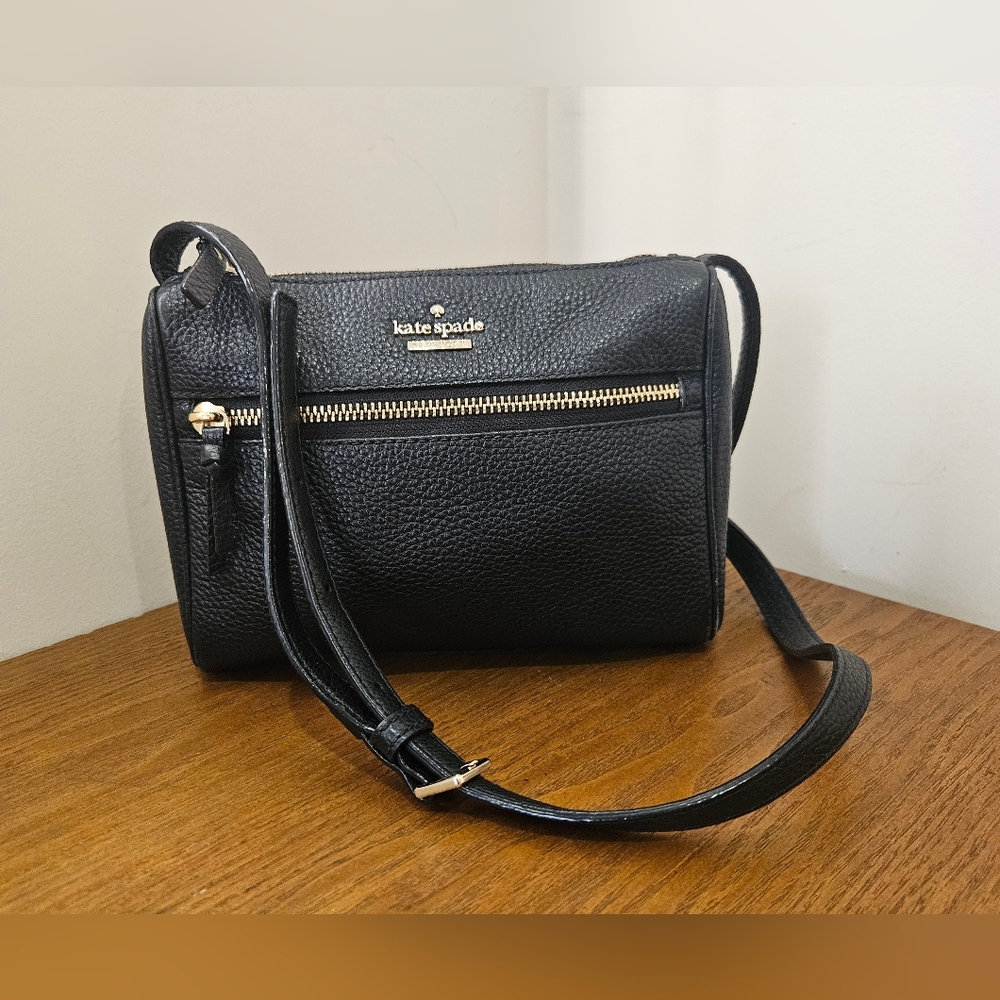 Kate Spade Black Pebbled Crossbody Bag